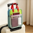 thumbnail image 5 of Double Zipper Nylon Mesh File Carry Bag Compact Lightweight Document Storage Pouch for Daily Paper Sorting Office Business and General Storage Use,Green, 5 of 5
