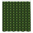 thumbnail image 3 of Exotic Shower Curtain, Hawaiian Botany Pattern Tropical Leaves, Fabric Bathroom Set with Hooks, 69W X 75L Inches Long, Charcoal Grey Lime Green Sea Green Yellow Green, by Ambesonne, 3 of 3