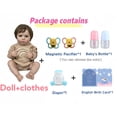 thumbnail image 5 of 50cm / 20inch Realistic Reborn Baby Dolls Cute Vinyl Silicone Doll Real Soft Touch Kid Toy Doll Hand-Rooted Hair Silicone Reborn Baby, 5 of 5