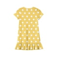 thumbnail image 3 of Abcomgle Girls Short Sleeve Summer Dress Kids Casual A-Line Short Sleeve Tshirt Dresses Polka Dot Basic Ruffle Hem Swing Sundresses with Pockets for 4-14t Kids, 3 of 4