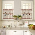thumbnail image 4 of Country Star Live Laugh Love 3 Piece Kitchen Curtains Tiers and Valances Set, Rustic Berries Pine Cones Red Plaid Rod Pocket Short Window Treatment Tiers Curtains Panel and Valance for Cafe Bathroom, 4 of 5