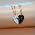thumbnail image 1 of HOOUN 2 Pcs Broken Heart Best Friend Stick Man Pendant Friendship Necklace Chain Gift, 1 of 4