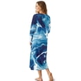thumbnail image 2 of Tutolipy Marbled Printed Nightgowns for Women V Neck Sleepwear Long Sleeve Loungewear Button Nightshirts for Fall Winter, M, 2 of 7