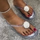thumbnail image 4 of Sandalias planas con correa en T y diamantes de imitación para mujer, zapatos de playa con chanclas Wmkox8yii hj789, 4 of 8