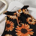 thumbnail image 6 of Girls Summer Outfits Sleeveless Tank Top with Printed Shorts Casual Suit Two Piece Set Kids Breathable Clothes Black Size 9-10 Years, 6 of 8