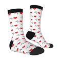 thumbnail image 3 of Uemuo Heartbeat Symbol Pattern Women's Crew Socks, Soft Durable Breathable Moisture-Wicking with Odor Control Cotton socks, 3 of 9
