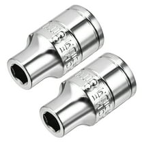 2Pcs 1/2 inch Drive 8mm Cr-V 6-Point Shallow Socket