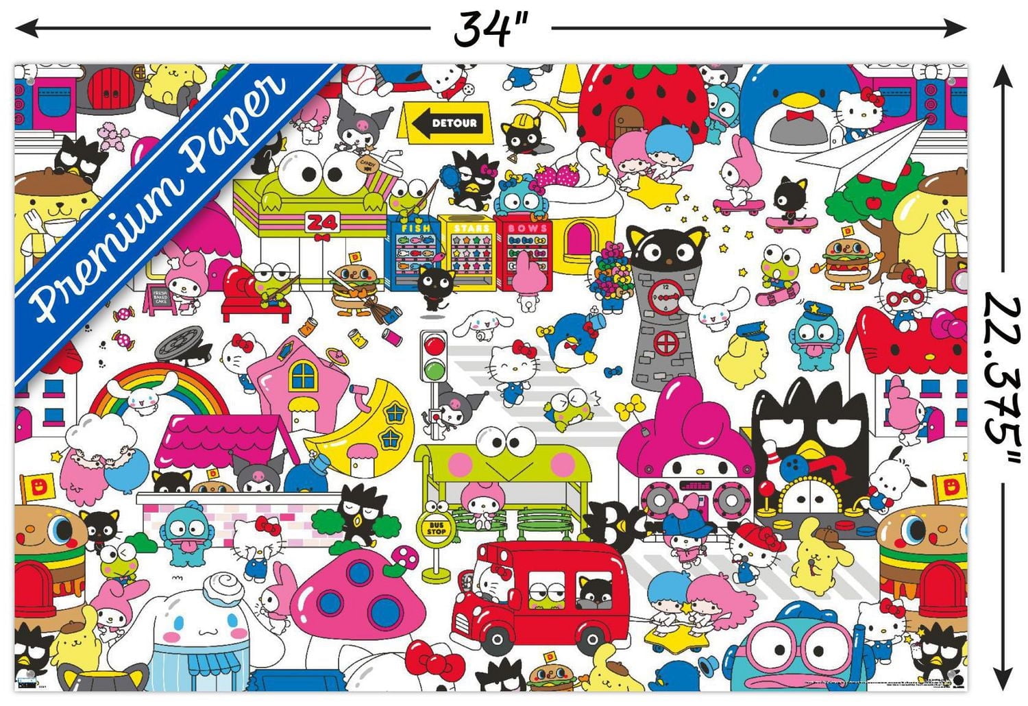 Hello Kitty and Friends: Hello - Group Wall Poster, 22.375" x 34"