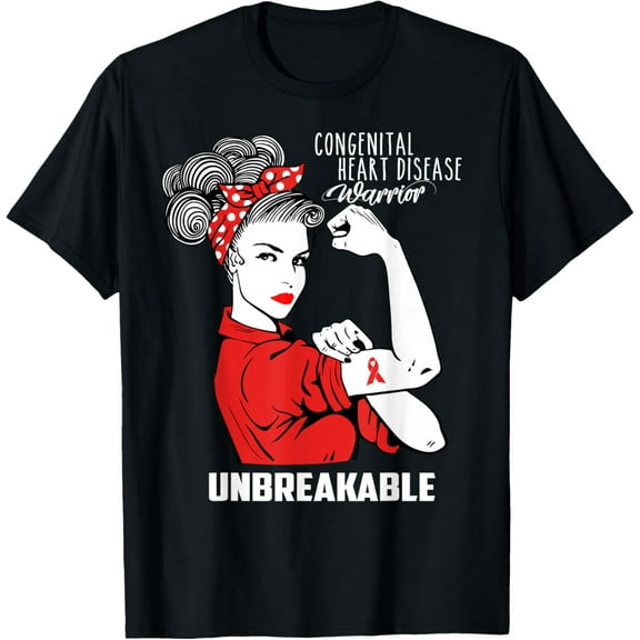 Congenital Heart Disease Unbreakable Shirt CHD Awareness T-ShirtMen's and women's pure cotton short-sleeved shirts