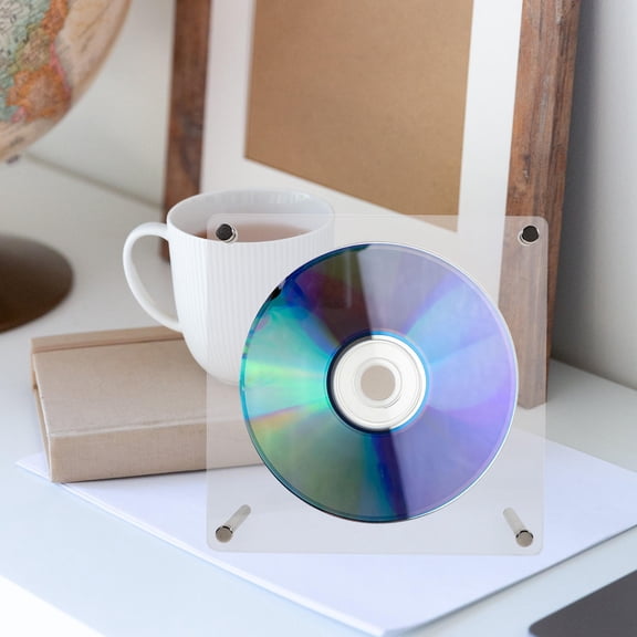 BESTOYARD Acrylic Cd Stand Rack Transparent Desktop Display Holder for Home Use with Fine Craft Detail