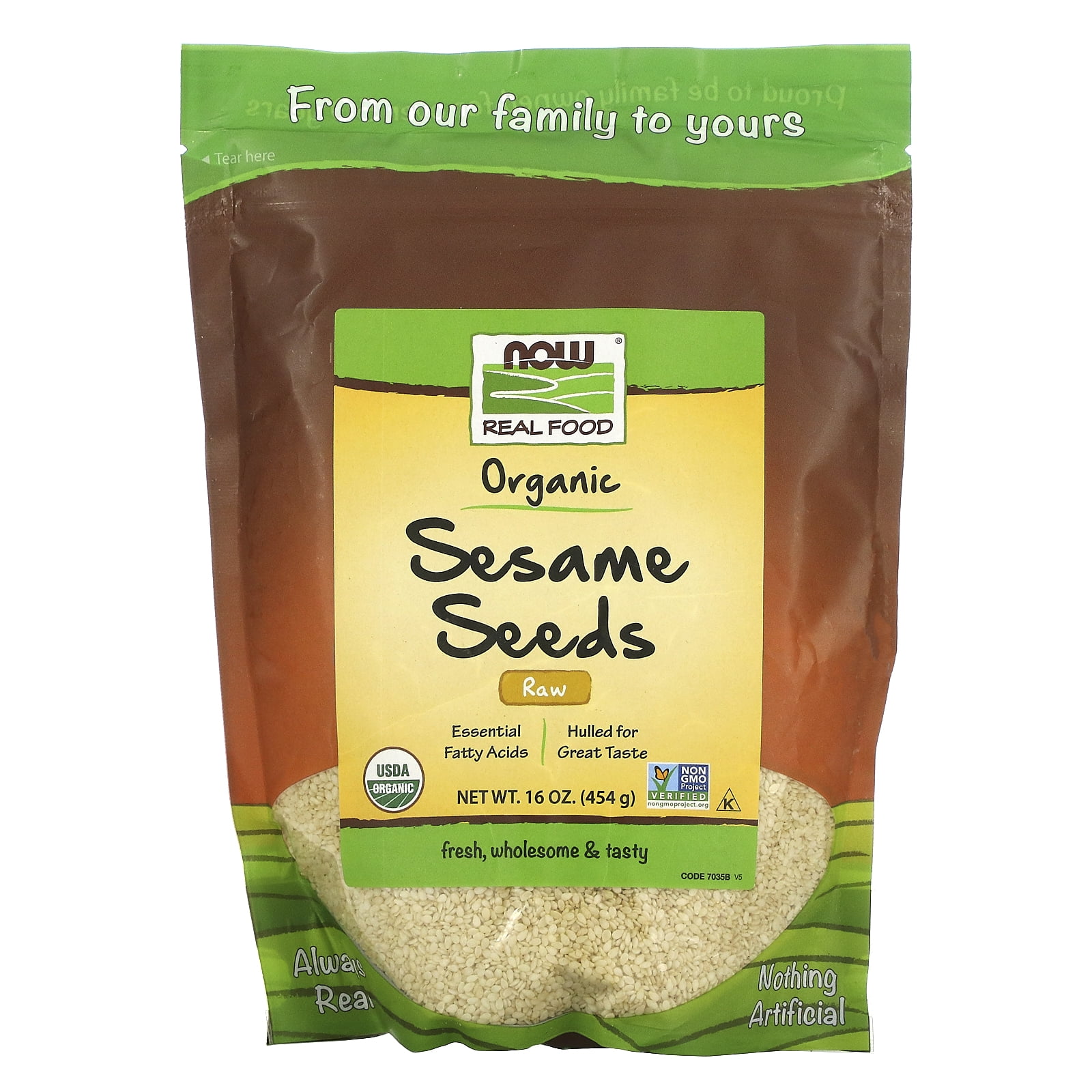 Now Foods Real Food, Sesame Seeds, 16 oz (454 g)