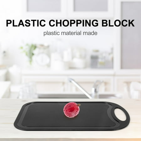 

Plastic Chopping Block Meat Vegetable Cutting Board Non-Slip Anti Overflow With Hole Chopping Board Black