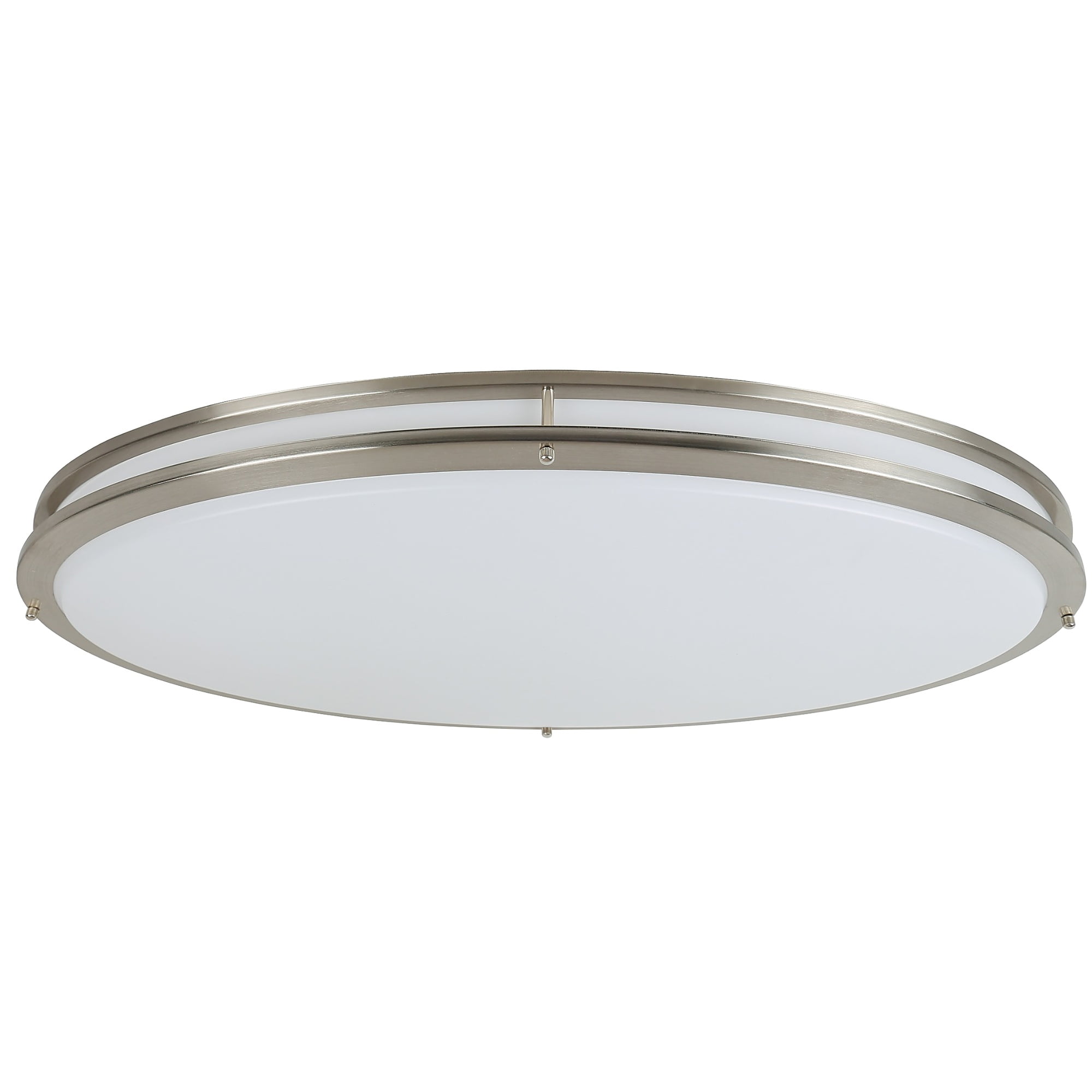 Design House Owens 32" Integrated LED Modern Dimmable 1 Light Brushed Nickel Flush Mount Ceiling Light with White Frosted Shade