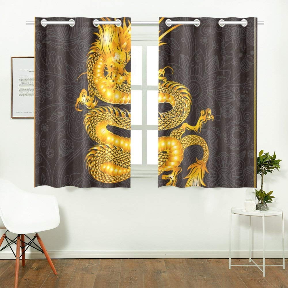 CADecor Chinese Dragon Window Treatment Panel Curtains Window Curtain