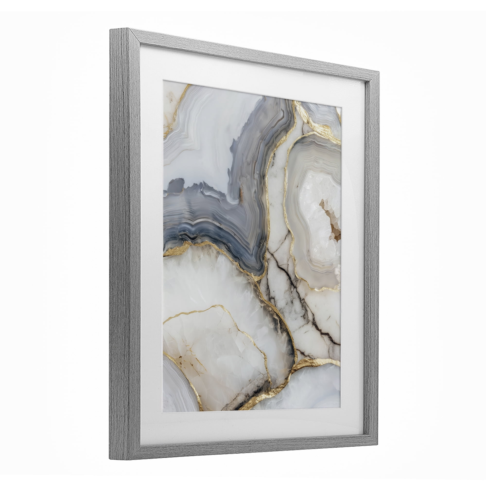 Stupell Industries Crystal Geode with Gold Gray Framed Print Under Glass, design by Svetlana Aleynikova