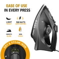thumbnail image 6 of Xabitat Professional 1500W Steam Iron for Clothes with Even Heat Distribution, Ceramic Soleplate, Adjustable & Vertical Steam with Controller| Self-Cleaning | Anti Drip | Thermal Protection Technology, 6 of 6