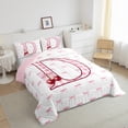 thumbnail image 4 of Feelyou Buffalo Initial Letter Bedding Comforter Set for Kids, Kawaii Pink Ribbon Bow-tie Twin Comforter Sets, Monogrammed D Reversible Bedding Set, Breathable Home Decor, 2 Pieces, 4 of 9