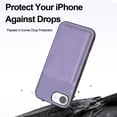 thumbnail image 2 of for iPhone 16e Wallet Case, 2-in-1 Detachable Back Magnetic Cover & PU Leather Wallet Phone Case, with Folio 4 Card Holders, Support Mag-Safe Charging Case for iPhone 16e, Purple, 2 of 6