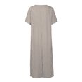 thumbnail image 6 of HomeGardon Women Dress Women's Summer Striped Short Sleeve Long Dress Ankle Length,Women V Neck Button Down Collared Side Slit Casual Beach Maxi Dresses Blue,S-XXXL, 6 of 6