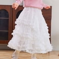 thumbnail image 2 of VBEWZET Girls Polka Dot Mesh Tiered Tulle Midi Skirt, Ruffle Layered Cake Tutu Long Skirt, Korean Elastic Waist Maxi Skirt for Girls Spring Autumn White 13-14 Years, 2 of 5