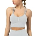 thumbnail image 5 of Sngxgn Women's Medium Support Tank Top Ribbed Seamless Workout Exercise Sport Bra(Grey,L), 5 of 9