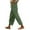 Green, variant on Women's Solid Color Elastic Waist Loose Side Button Casual Pants, Straight Leg Trousers with Pockets, Versatile Nine-Point Design