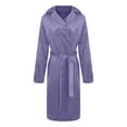 thumbnail image 4 of HAPIMO Women's Oversize Long Coats Long Sleeve Lapel Collar Open Front Coat Casual Fall Winter Trendy Coats Solid Soft Comfy Coat with Tie Purple L, 4 of 7