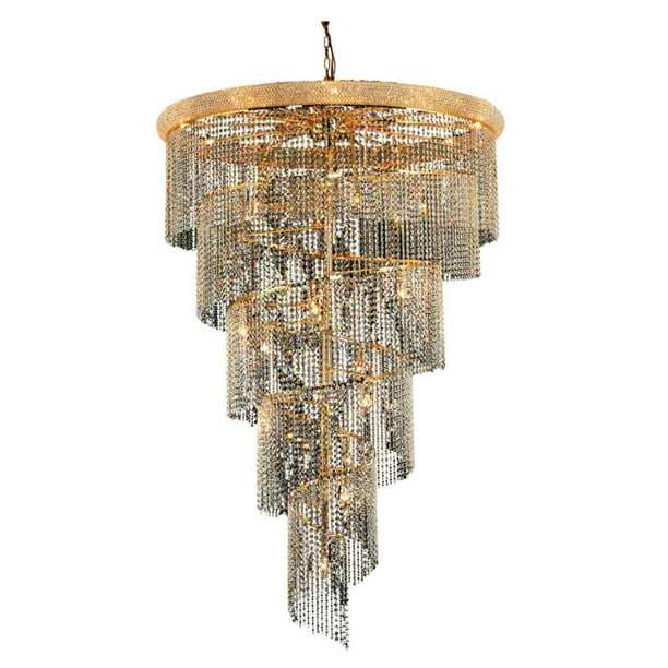 Elegant Lighting 1801sr48g Spiral 29 Light Crystal Chandelier Finished In Gold Clear Com Elegant Lighting 1801sr48g Spiral 29, Elegant Lighting Gold Crystal Chandelier
