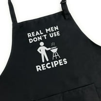 GuyAprons Real Men Don't Use Recipes Apron, Funny Apron for Men, BBQ Grill Apron, Funny Apron for Dad