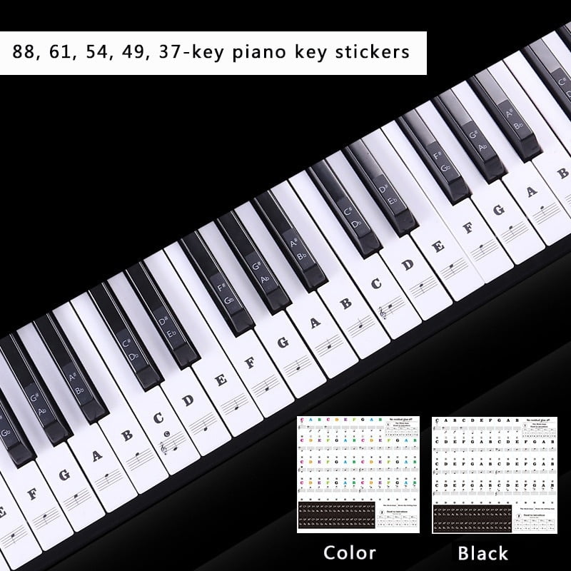 88/61/54/49 Electronic Keyboard Piano Stave Transparent Note Sticker Notation Version & Sheet Music Piano Accessories 