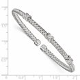 thumbnail image 3 of Auriga Fine Jewelry 925 Sterling Silver Rhodium Plated Zirconia Woven Cuff Bangle 6.75inch for Women, 3 of 4