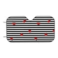 thumbnail image 6 of Lsque Ladybugs on Black and White Striped Car Windshield Sun Shade | Accordion Folding Style Auto Shade for Car Truck SUV Van | Blocks UV Rays Sun Visor Protector | Medium, 6 of 7