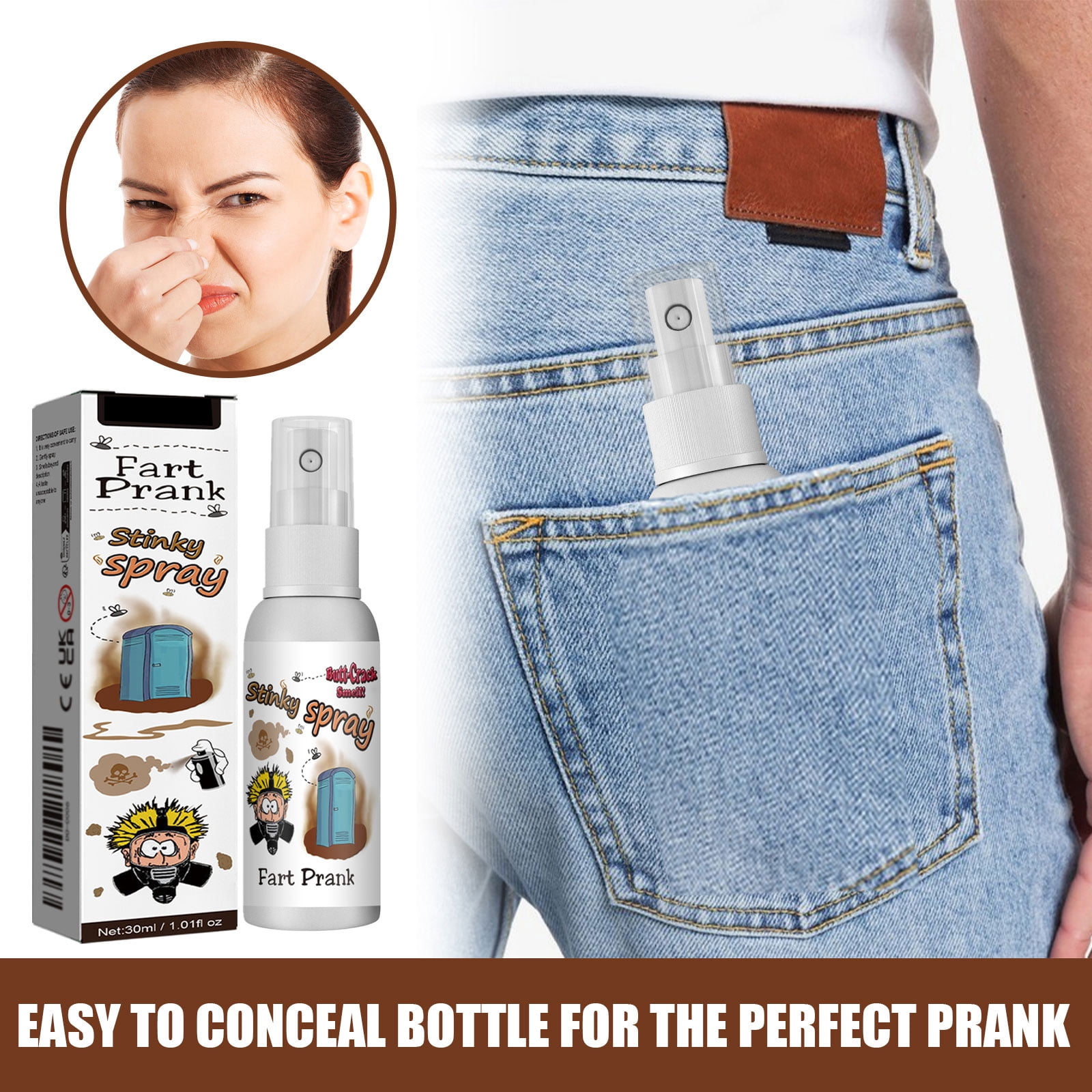 Alvantor Fart Spray, Non Toxic Extra Strong Prank Stuff Hilarious Gag Gifts for Adults or Kids, 1.01fl.oz
