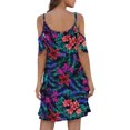 thumbnail image 3 of Women's Casual Tennis Dress for Summer Lightweight Spaghetti Strap Cold Shoulder Ruffle Sleeve Dress with Pocket for Everyday Wear Blue S, 3 of 6