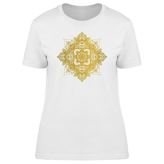 Beautiful Golden Paisley Mandala Tee Women's -Image by Shutterstock
