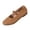 Brown -AO15, variant on Women's Mary Janes Ballet Flats Faux Suede Dress Shoes | Memory Foam Comfortable Dress Shoes Work Elastic Straps casual dressy ballerina loafers