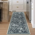 thumbnail image 4 of Garvee 2'x6' Print Runner Rug, Modern Washable Living Room Rug, Non Slip Non-Shedding Botanical Floor Carpet, Soft Stain Resistant Indoor Rug for Bedroom Hallway Kitchen,Blue, 4 of 8