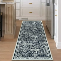 FairOnly Modern Non Slip Machine Washable Wild Tiger Printed 2'x6' Runner Rug Stain Resistant Soft Foldable for Hallway Bedroom Kitchen,Blue
