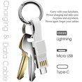 thumbnail image 2 of un Cble Lightning Court Blanc Porte-cls Usb C Cble De Charge Multiple Pour Iphone Android Cble De Chargeur Portable Magntique Pour Samsung Galaxy, 2 of 5