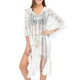 thumbnail image 3 of Enwejyy Womens Summer Beach Style Breathable Sheer Lace Swim Dress Bikini Sunscreen Cover-ups, 3 of 4