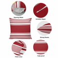 thumbnail image 6 of Throw Pillow Covers, Farmhouse Red Striped Decorative Throw Pillow Covers 18x18 Inch, Modern Minimalist Stripes Square Linen Pillow Cases for Couch/Living Room/Sofa, 6 of 9