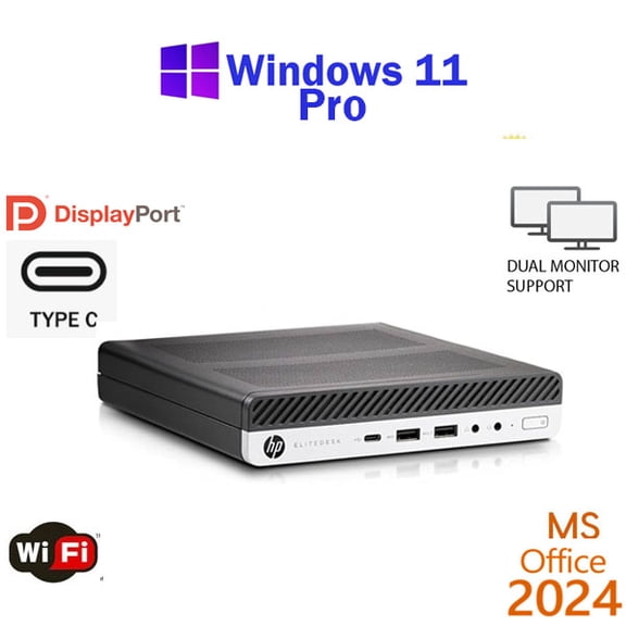 Restored Windows 11 HP 600 G3 Mini Tiny Micro Core i5 16GB RAM 500GB SSD WiFi Desktop Computer PC Office24 (Refurbished)
