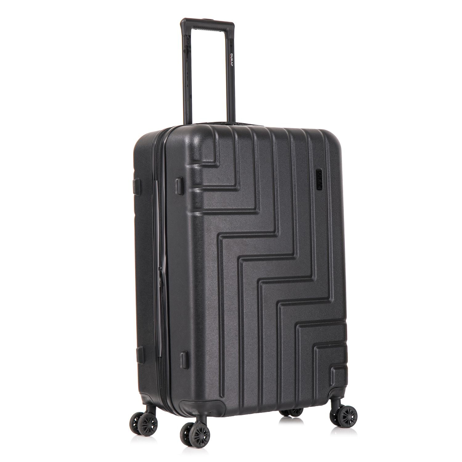 DUKAP ZAHAV 28" Hardside Lightweight Checked Luggage with Spinner Wheels, Handle and Trolley, Black