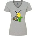 thumbnail image 3 of Inktastic Monarch Butterfly Caterpillar- Cute Baby Insect Women's V-Neck T-Shirt, 3 of 5
