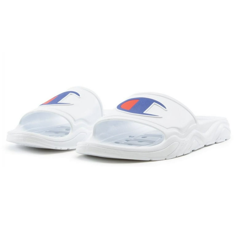 White champion deals slides mens