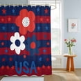 thumbnail image 2 of Bathroom Shower Curtain Independence Day Flower Star Stripe Waterproof Shower Curtains with Hooks, USA Blue Red White Bath Curtains Bathtub Curtain Home Decor 60x72in, 2 of 9