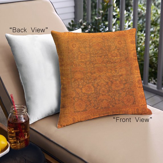 Ahgly Company Outdoor Square Mid-Century Modern Throw Pillow, 18 inch by 18 inch