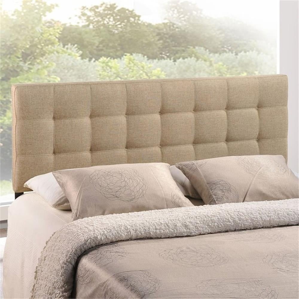 Full Tufted Panel Headboard in Beige
