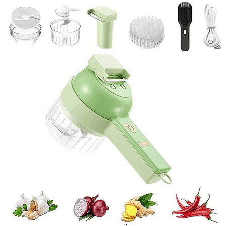 

4 in 1 Handheld Electric Vegetable Cutter Set Multifunctional Durable Chili Vegetable Crusher Ginger Masher Machine 2Pcs