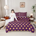 thumbnail image 4 of Homewish Teens Female Men Polka Dots Bedding Comforter Set 2pcs,Purple Yellow Twin Comforter Sets Microfiber,Minimalist Vintage Geometric Circle Breathable Bedding Set,Super Cozy Room Decor, 4 of 8